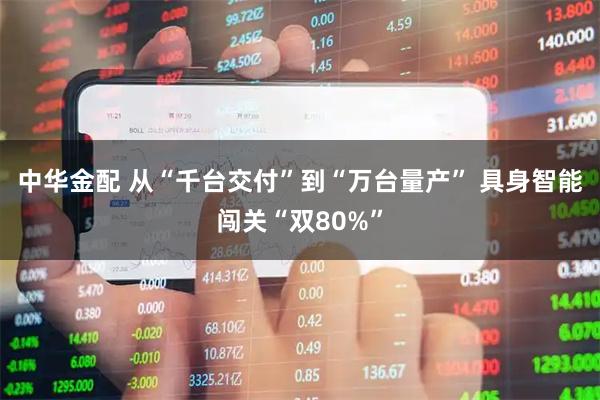中华金配 从“千台交付”到“万台量产” 具身智能闯关“双80%”