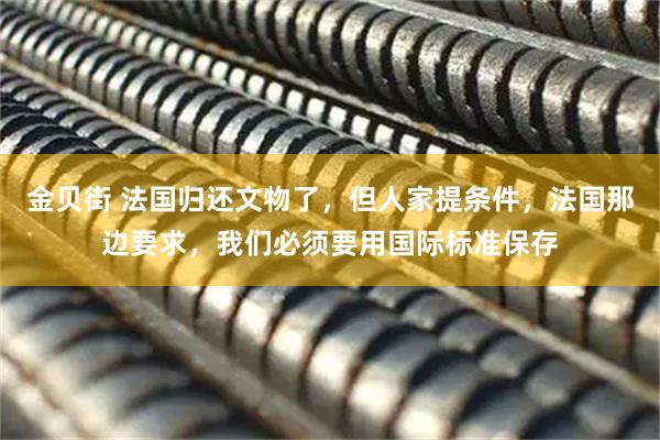 金贝街 法国归还文物了，但人家提条件，法国那边要求，我们必须要用国际标准保存