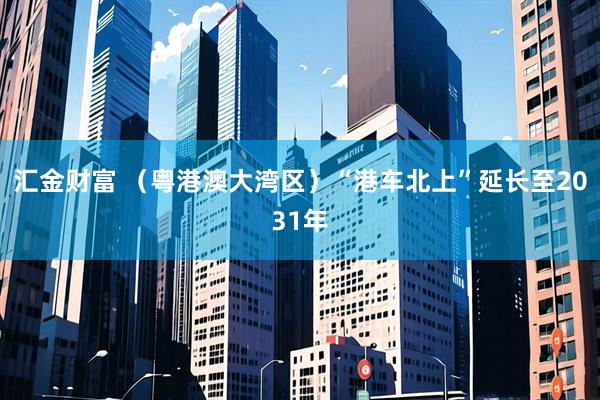 汇金财富 （粤港澳大湾区）“港车北上”延长至2031年