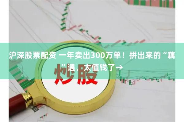 沪深股票配资 一年卖出300万单！拼出来的“藕”遇，太值钱了→